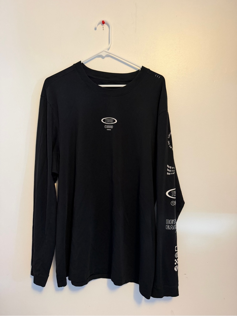 Lululemon Train 1998 Metal Vent Tech Long Sleeve Graphic Tee Black Size XL